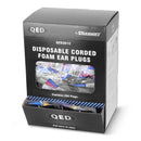 QED 301 Disposable SNR 39dB Corded Foam Earplugs - 200 Pairs - IndustraCare