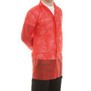 Disposable Visitors Coat (Velcro Fastening) - Red - IndustraCare
