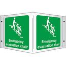 Emergency Evacuation Chair Rigid 3D Projecting Sign 43x20cm - IndustraCare