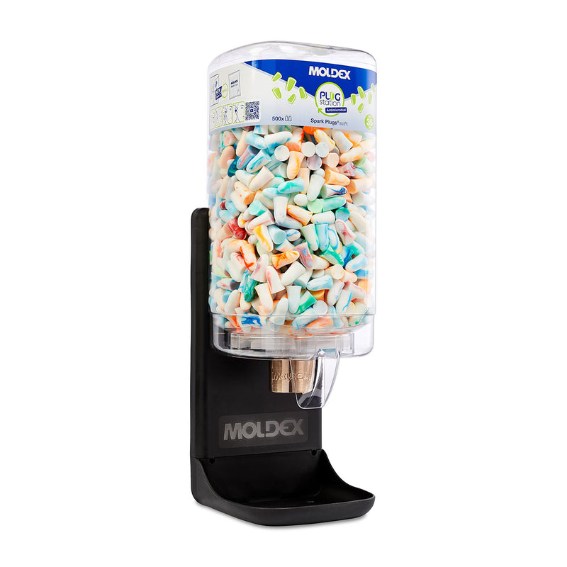 Moldex Antimicrobial Dispensing Station Spark Plugs Disposable Ear Plugs - 500 Pairs - IndustraCare