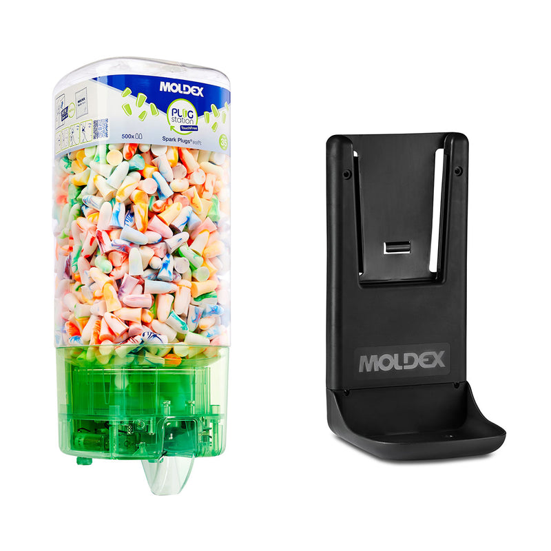 Moldex TouchFree Dispensing Station Spark Plugs Disposable Ear Plug Starter Set - 500 Pairs - IndustraCare