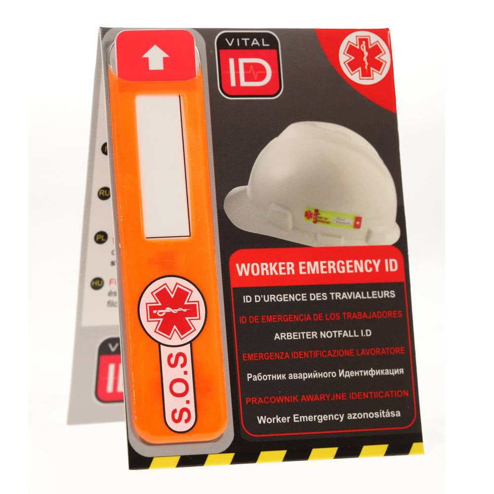 VITAL ID WSID-01 IN CASE OF EMERGENCY IDENTIFICATION ID TAG FOR HARD HAT NO WINDOW - Canada Safety VITAL ID WSID-01 IN CASE OF EMERGENCY IDENTIFICATION ID TAG FOR HARD HAT NO WINDOW - Canada Safety