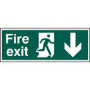 Fire Exit Man Arrow Down R.P.V.C Sign - IndustraCare