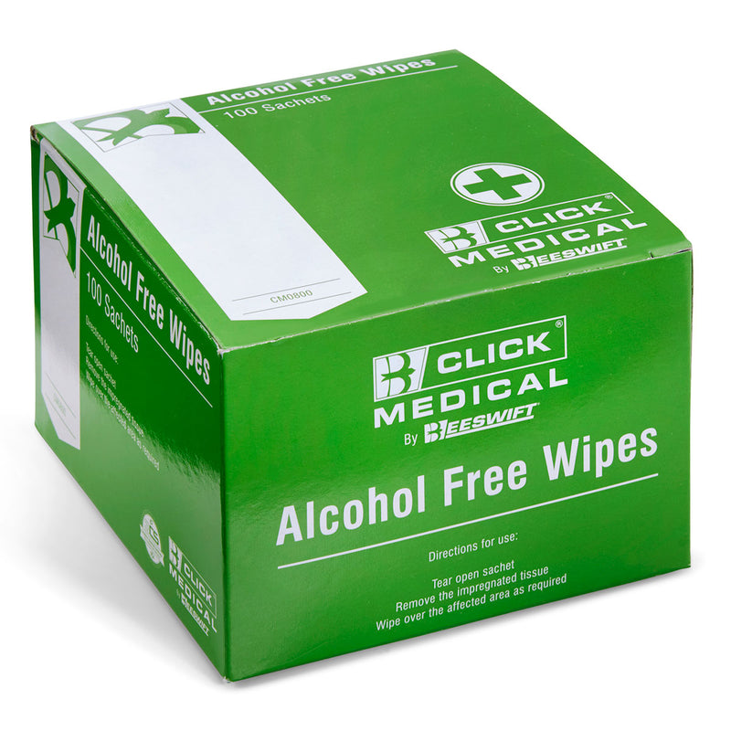 Click Medical Alcohol Free Wipes Pack of 100 - IndustraCare