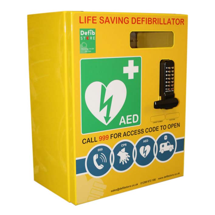 Click Medical Stainless Steel Defibrillator Cabinet with Lock & Electrics - IndustraCare