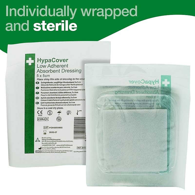HypaCover Low Adherent Absorbent Dressing 5x5cm - Pack of 25 - IndustraCare
