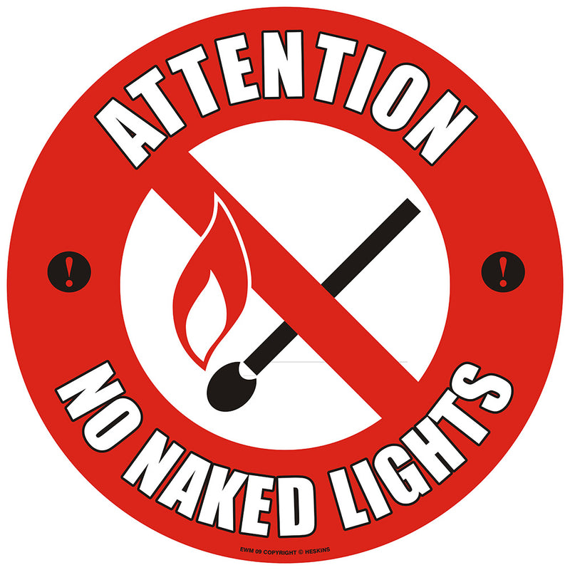 PROline Floor Sign: Attention No Naked Lights - IndustraCare
