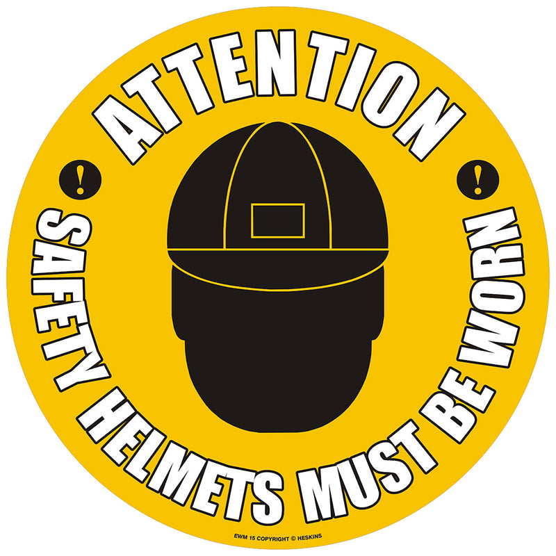 PROline Floor Sign: Attention Safety Helmets Must Be Worn - IndustraCare