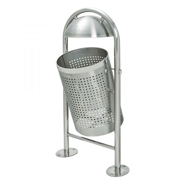 TRAFFIC-LINE Stainless Steel Litter Bin - Style DS35 - IndustraCare