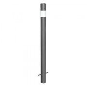 TRAFFIC-LINE Barrier Post | Heavy-Duty Steel Demarcation Bollard | Anthracite Grey | Concrete In