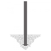 TRAFFIC-LINE Barrier Post | Heavy-Duty Steel Demarcation Bollard | Anthracite Grey | Concrete In