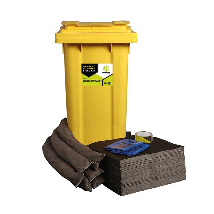 Beeswift 125L General Purpose Spill Kit in 2 Wheeled Bin