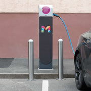 TRAFFIC-LINE EV Charging Point Protection Bollards | High-Visibility Steel Safety Posts | Surface Fix