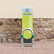 TRAFFIC-LINE EV Charging Point Protection Guard | Tubular Steel Safety Barrier | Concrete In