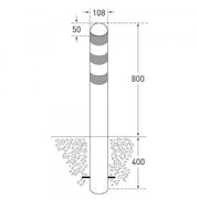 TRAFFIC-LINE EV Charging Point Protection Bollards | High-Visibility Steel Safety Posts | Concrete in