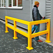 BLACK BULL HD Impact Protection Railing System | Heavy-Duty Modular Steel Barrier | 500mmH | Outdoor Use