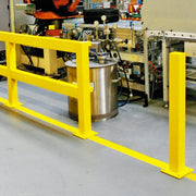 BLACK BULL HD Impact Protection Railing System - Bollard 1,000mmH - Indoor Use - Powder Coated - Yellow