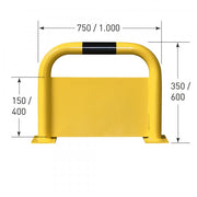 BLACK BULL Protection Guard with Under-Run Protection - Indoor Use | Steel Impact Barrier