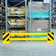 BLACK BULL Racking End Frame Protector B | Enhanced Steel Pallet Rack Guard | With Guide Rollers
