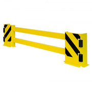 BLACK BULL Racking End Frame Protector B | Enhanced Steel Pallet Rack Guard | With Guide Rollers