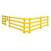 BLACK BULL Impact Guard Rails | Heavy-Duty Steel Modular Barrier System - External Corner Rail