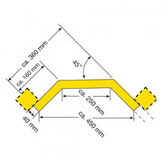BLACK BULL Impact Guard Rails | Heavy-Duty Steel Modular Barrier System - Internal Corner Rail