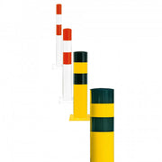 Black Bull Heavy Duty Bollard - Small - Surface Fix - Red/White