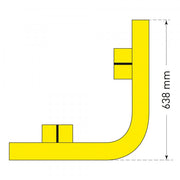 BLACK BULL Raised Collision Corner Bars | Steel Traffic Separation & Protection System - Yellow