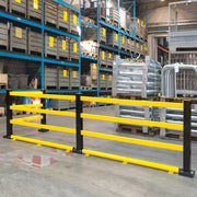 BLACK BULL FLEX Impact Protection System HYBRID | Yielding Steel & Plastic Modular Barrier | Outdoor Use