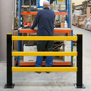 BLACK BULL Protection Barrier - Individual HYBRID | Standalone Steel & Plastic Barrier | Indoor Use