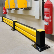 BLACK BULL Low-Level Impact Protection Barrier HYBRID | Floor-Level Steel & Plastic System