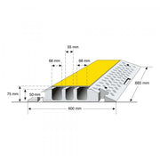 TRAFFIC-LINE Cable/Hose Protection Ramps – Large | Heavy-Duty Multi-Channel Protector