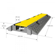 TRAFFIC-LINE Cable/Hose Protection Ramps – 2 Channels | Dual-Channel Hinged Cable Guard