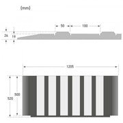 TOPSTOP Bike Speed Reduction Ramp | Safe Cyclist Traffic Calming System | 520 x 26mm - Length 1205mm