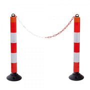 TRAFFIC-LINE Traffic Post with Chain Eyes | High-Visibility Barrier System