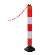 TRAFFIC-LINE Traffic Post with Chain Eyes | High-Visibility Barrier System