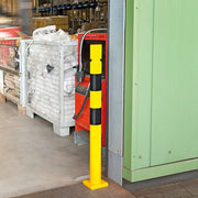 TRAFFIC-LINE Impact Protection Bollard - FLEX | Yielding TPU Safety Bollard - Black Yellow