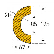 TRAFFIC-LINE Foam Pipe Protection - CURVATURE - Magnetic - 1,000mm Long - Yellow/Black
