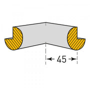 TRAFFIC-LINE Internal Corner Protection - SEMI-CIRCULAR - Self-Adhesive - Black