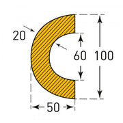 TRAFFIC-LINE Foam Pipe Protection - CURVATURE - Magnetic - 1,000mm Long - Yellow/Black
