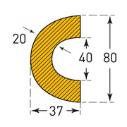 TRAFFIC-LINE Foam Pipe Protection - CURVATURE - Magnetic - 1,000mm Long - Yellow/Black