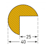 TRAFFIC-LINE Edge Protection - SEMI-CIRCULAR 40/40 - Self-Adhesive - 5,000mm Long - Yellow/Black