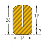 TRAFFIC-LINE Edge Protection - ANGLE 26/14 - Variable Angle - Self-Adhesive - 5,000mm Long - Yellow/Black