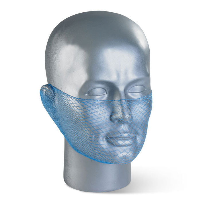 Beeswift Disposable Mesh Beard Net Mask Blue - Pack of 12 - IndustraCare