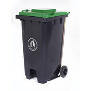 GPC Industries Pedal Wheelie Bin with Coloured Lid - IndustraCare