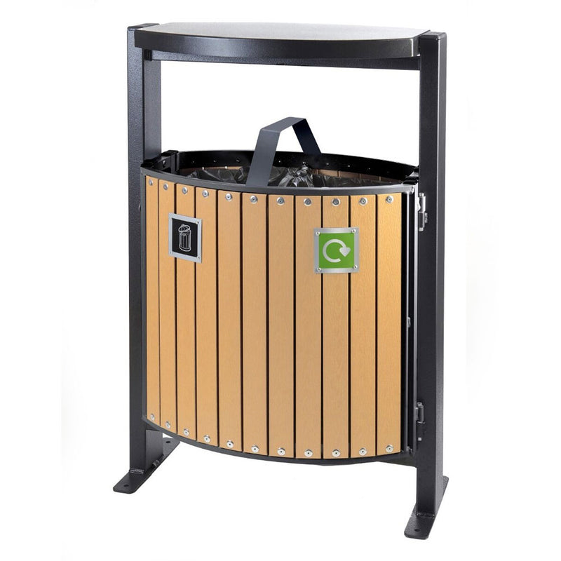 GPC Industries Premium Wood Effect 2 x 39 Litre Compartment Litter Bin