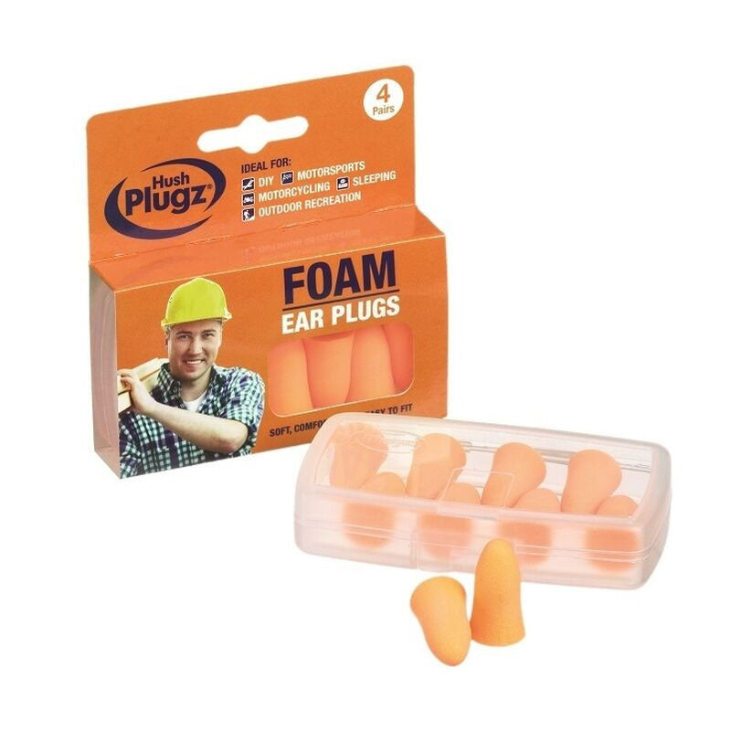 Hush Plugz Foam DIY Earplugs - Pack of 4 Pairs