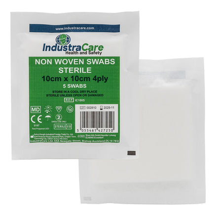 IndustraCare Sterile Gauze Swabs 10cm x 10cm - Box of 125