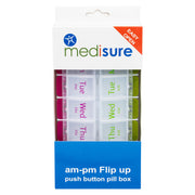Medisure AM-PM Flip Up Push Button Pill Box