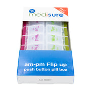Medisure AM-PM Flip Up Push Button Pill Box